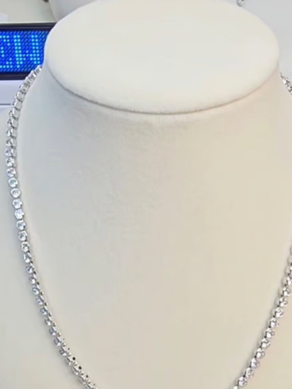 Rhodium Silver Tennis Necklace